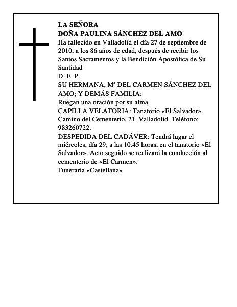 Doña Paulina Sánchez del Amo