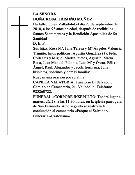 Doña Rosa Trimiño Muñoz