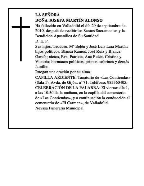 Doña Josefa Martín Alonso