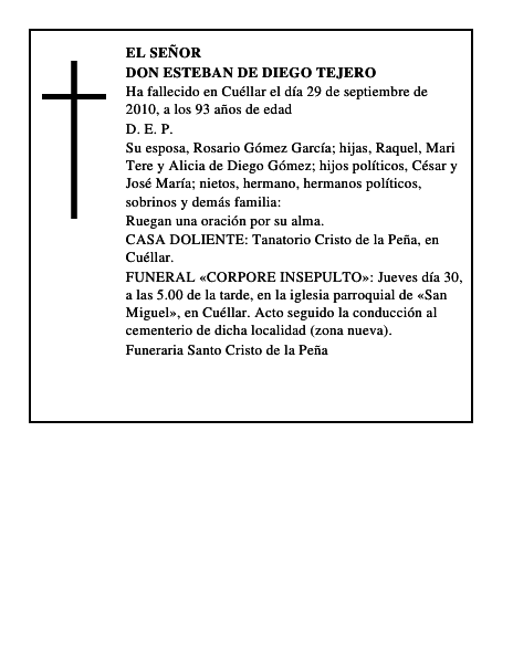 Don Esteban de Diego Tejero