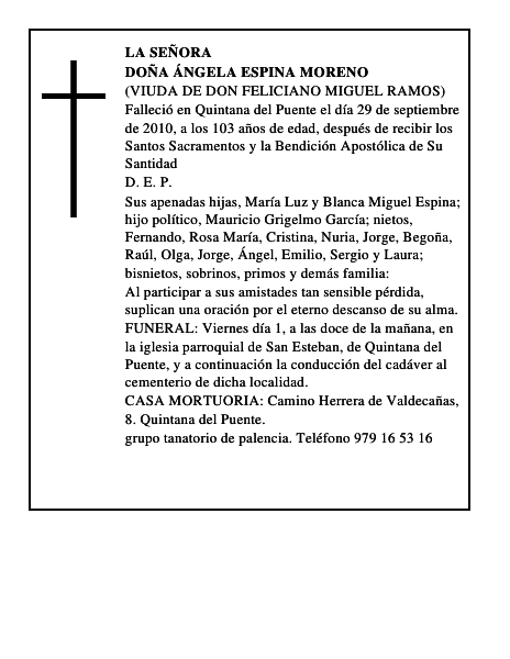 Doña Ángela Espina Moreno
