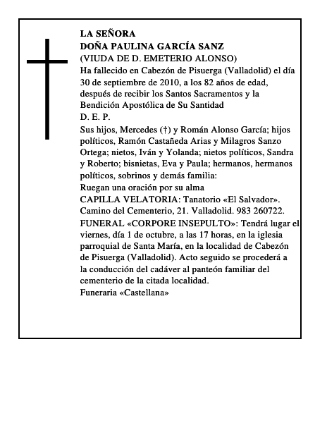 Doña Paulina García Sanz