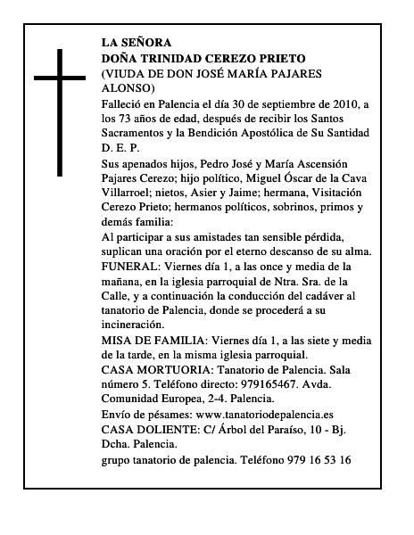 Doña Trinidad Cerezo Prieto
