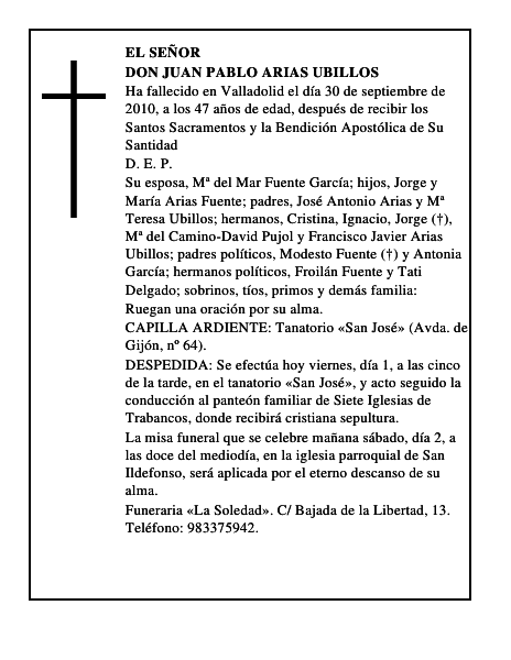 Don Juan Pablo Arias Ubillos