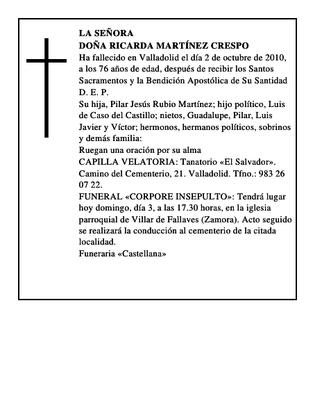 Doña Ricarda Martínez Crespo