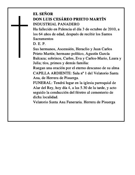 Don Luis Cesáreo Prieto Martín