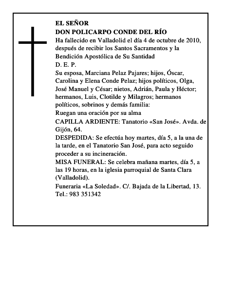 Don Policarpo Conde del Río