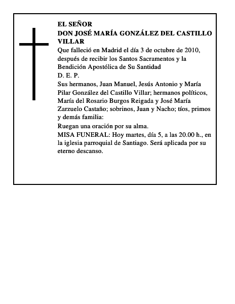 Don José María González del Castillo Villar
