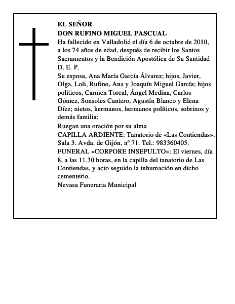 Don Rufino Miguel Pascual
