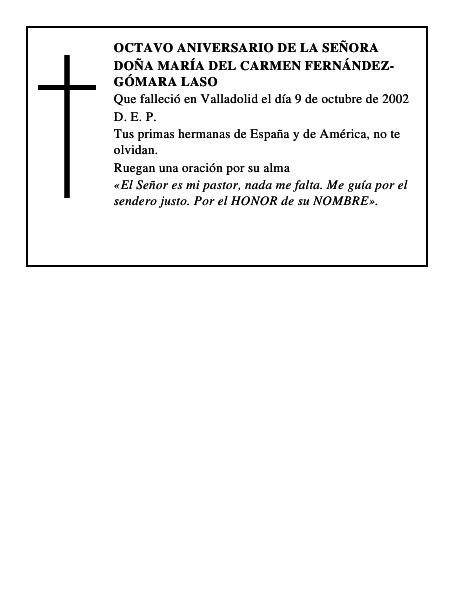 Doña María del Carmen Fernández-Gómara Laso