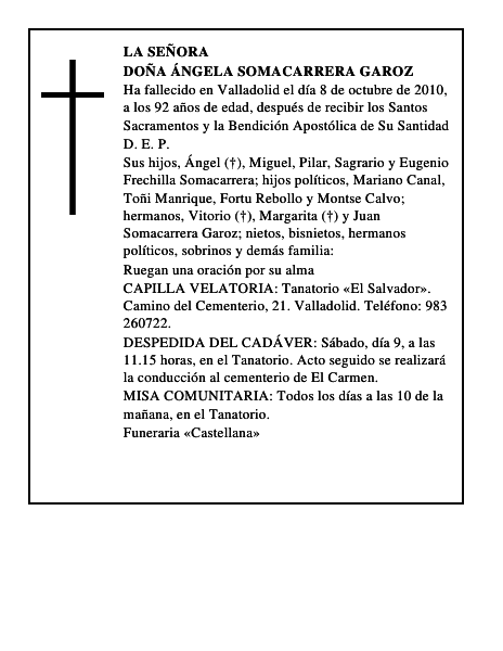 Doña Ángela Somacarrera Garoz