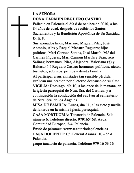 Doña Carmen Reguero Castro