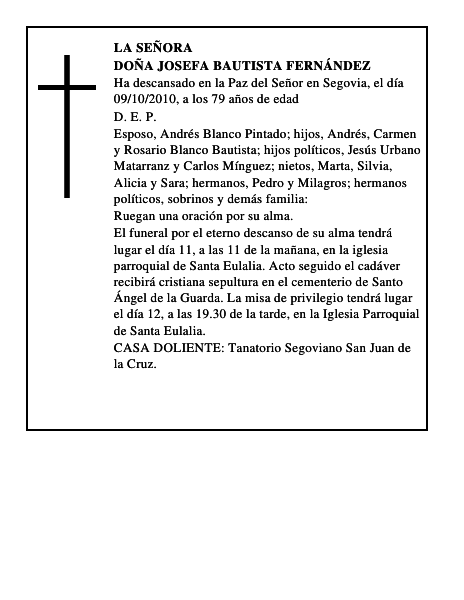 Doña Josefa Bautista Fernández