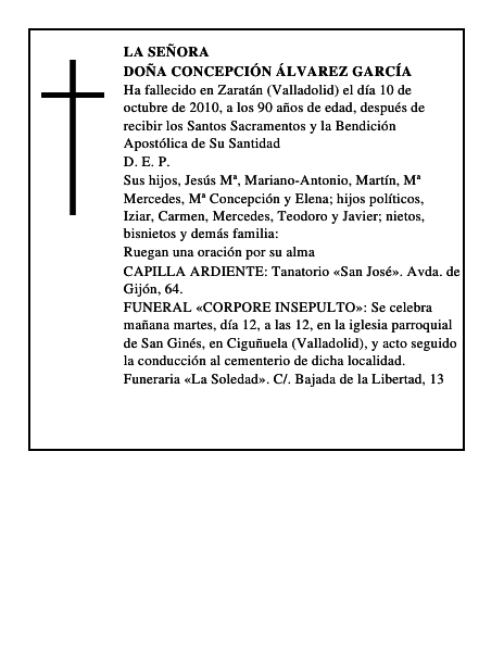 Doña Concepción Álvarez García