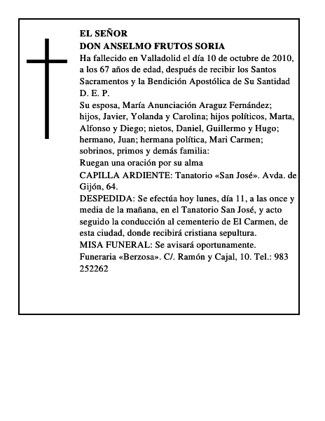 Don Anselmo Frutos Soria