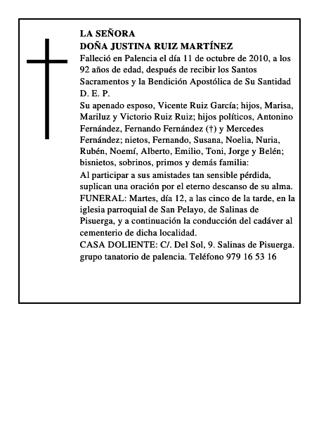 Doña Justina Ruiz Martínez