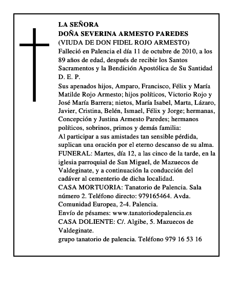 Doña Severina Armesto Paredes
