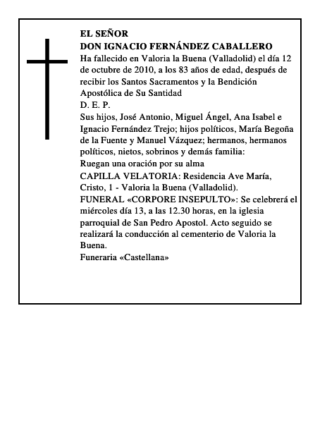 Don Ignacio Fernández Caballero