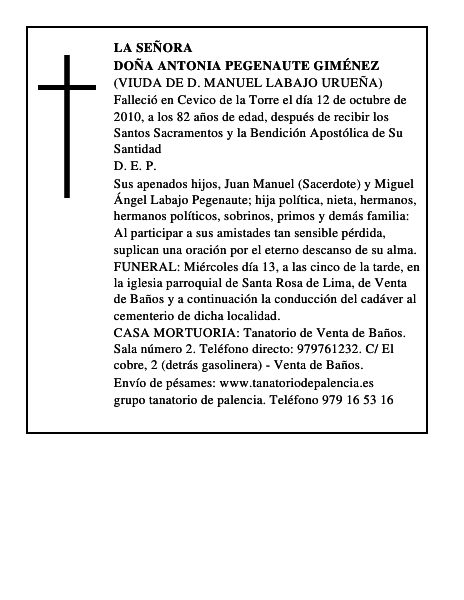 Doña Antonia Pegenaute Giménez