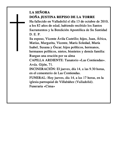 Doña Justina Repiso de la Torre