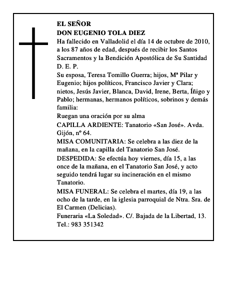 Don Eugenio Tola Diez