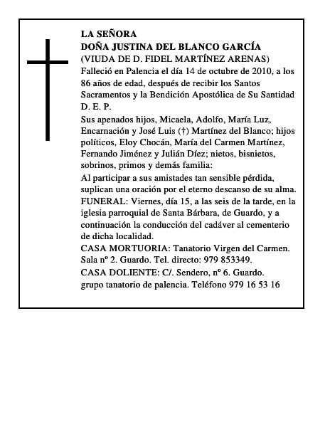 Doña Justina del Blanco García