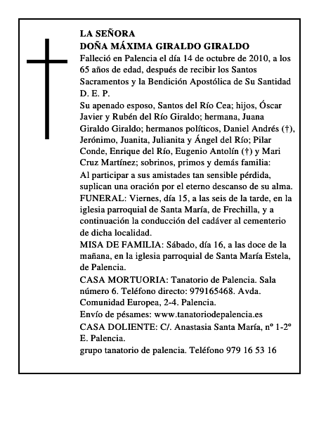 Doña Máxima Giraldo Giraldo
