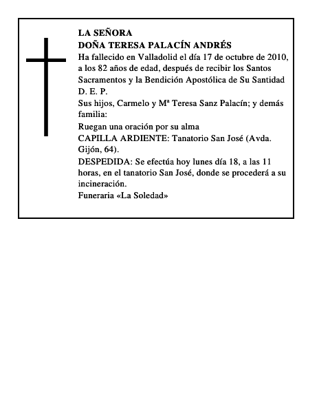 Doña Teresa Palacín Andrés