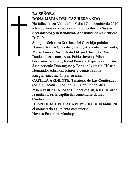 Doña María del Caz Hernando