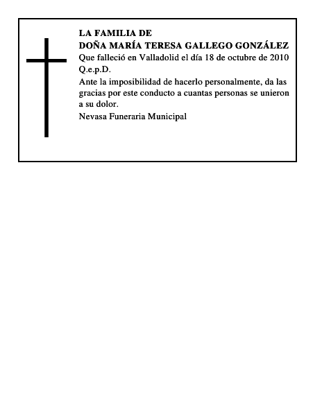 Doña María Teresa Gallego González