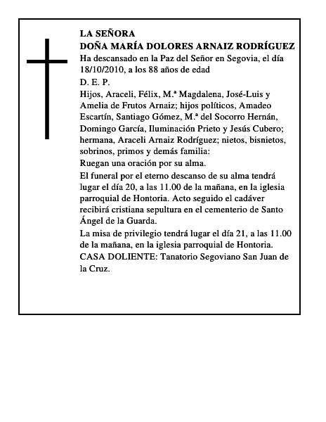 Doña María Dolores Arnaiz Rodríguez
