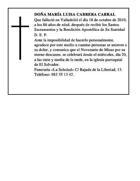Doña María Luisa Cabrera Carral