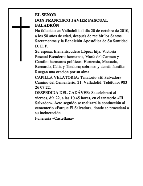 Don Francisco Javier Pascual Baladrón