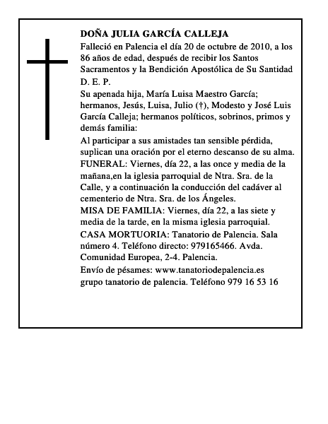 Doña Julia García Calleja