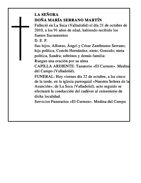 Doña María Serrano Martín