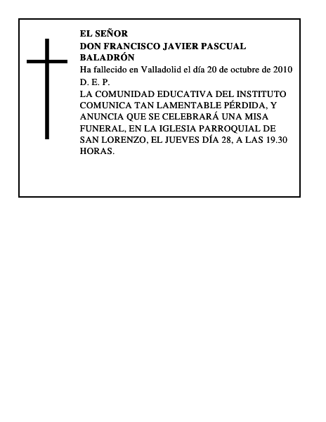 Don Francisco Javier Pascual Baladrón