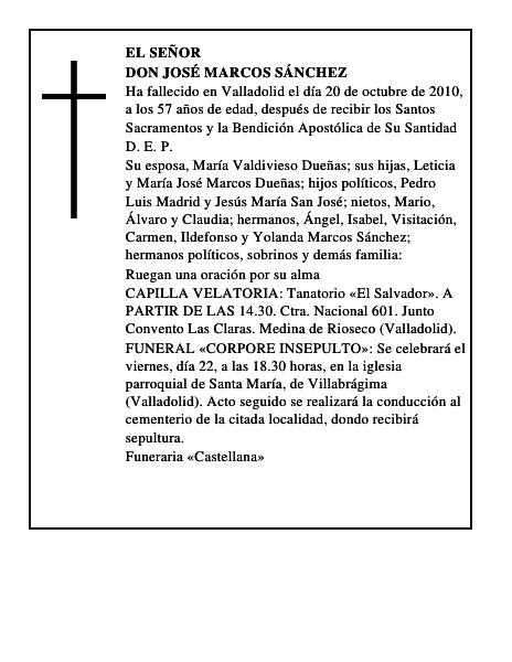 Don José Marcos Sánchez