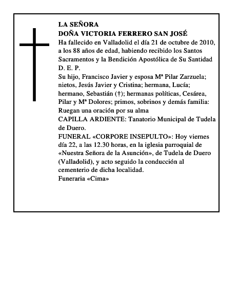Doña Victoria Ferrero San José