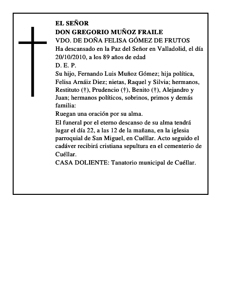 Don Gregorio Muñoz Fraile
