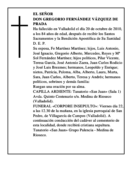 Don Gregorio Fernández Vázquez de Prada
