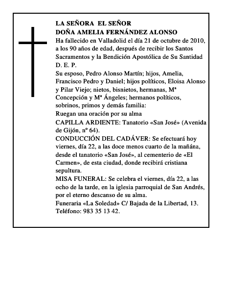 Doña Amelia Fernández Alonso