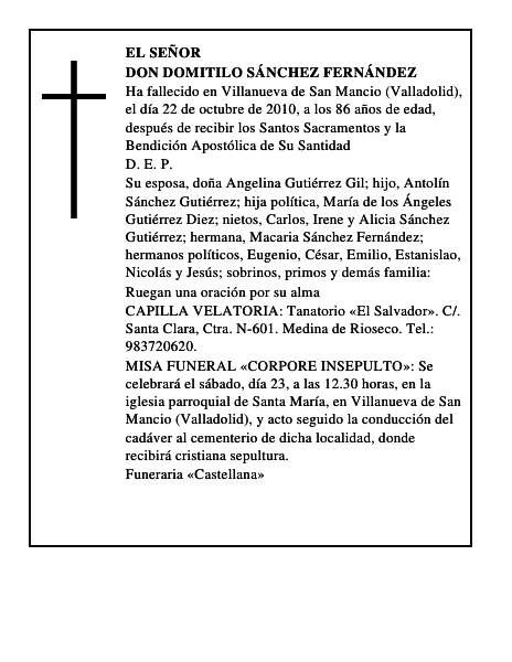Don Domitilo Sánchez Fernández