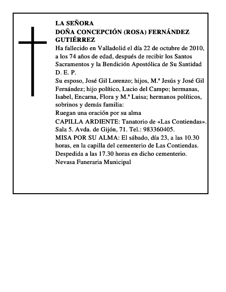 Doña Concepción (Rosa) Fernández Gutiérrez