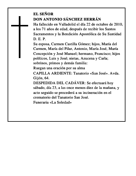 Don Antonio Sánchez Herrán