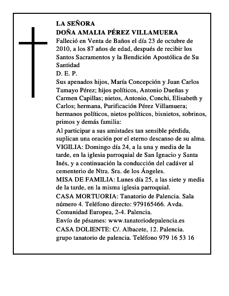 Doña Amalia Pérez Villamuera