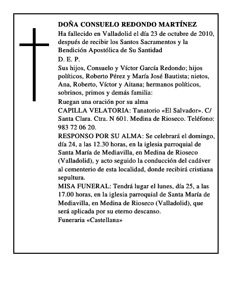 Doña Consuelo Redondo Martínez