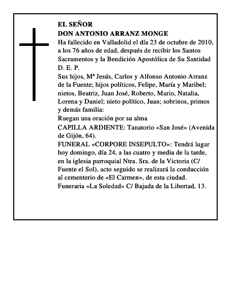 Don Antonio Arranz Monge