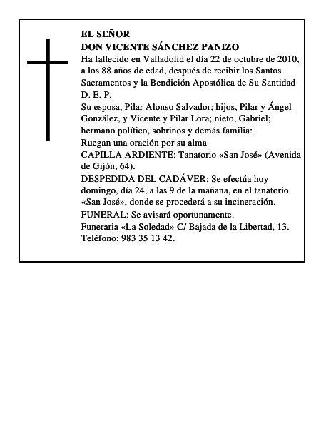 Don Vicente Sánchez Panizo
