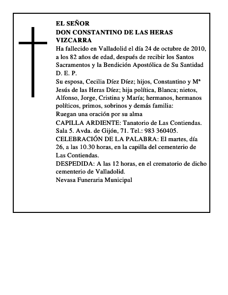 Don Constantino de las Heras Vizcarra