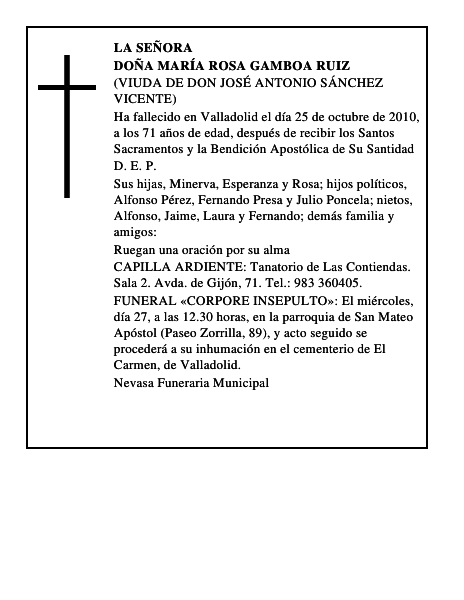 Doña María Rosa Gamboa Ruiz